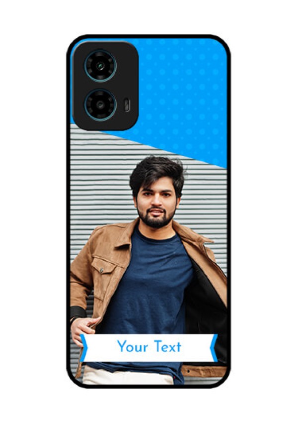 Motorola G34 5G Custom Glass Phone Case - Simple Blue Color Design
