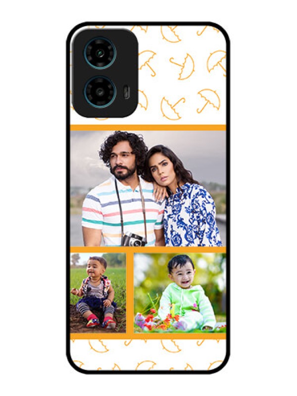 Custom Motorola G34 5G Custom Glass Phone Case - Yellow Pattern Design