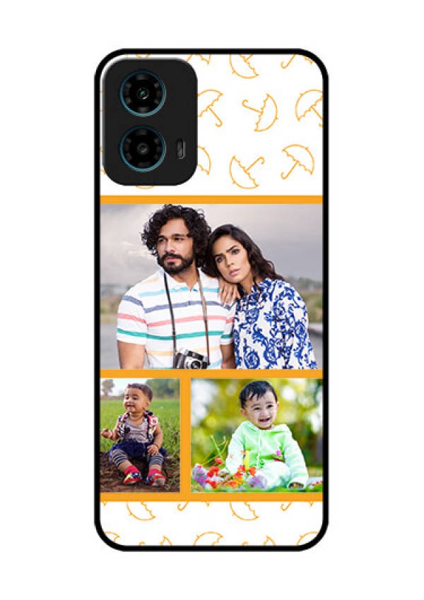 Motorola G34 5G Custom Glass Phone Case - Yellow Pattern Design