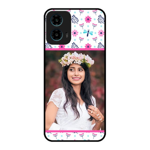 Motorola G34 5G Custom Glass Phone Case - Colorful Flower Design Motorola G34 5G Custom Glass Phone Case - Colorful Flower Design