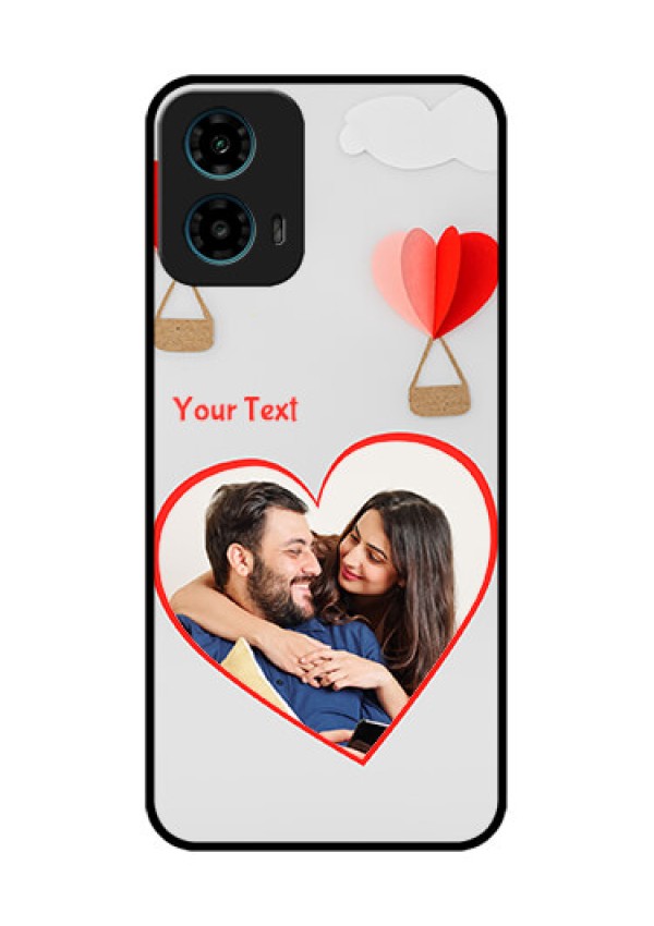 Motorola G34 5G Custom Glass Phone Case - Parachute Love Design