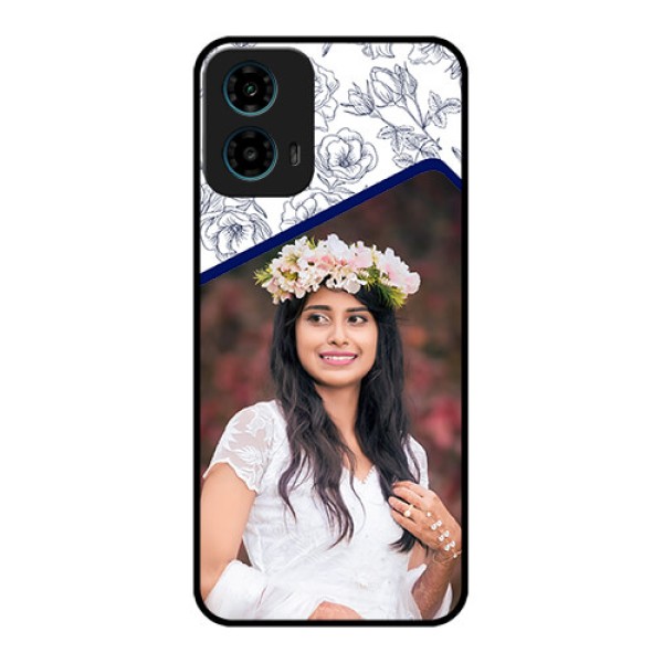 Motorola G34 5G Custom Glass Phone Case - Classy Floral Design