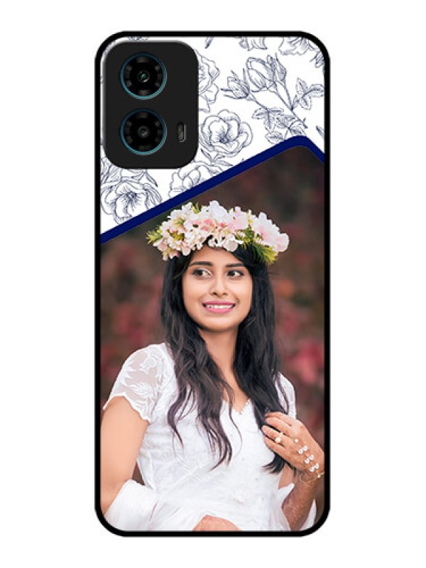 Custom Motorola G34 5G Custom Glass Phone Case - Classy Floral Design