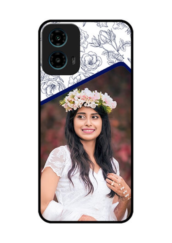 Motorola G34 5G Custom Glass Phone Case - Classy Floral Design