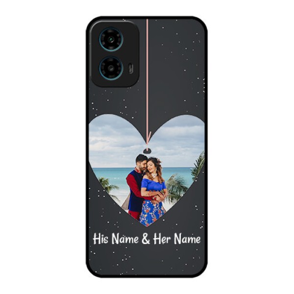 Motorola G34 5G Custom Glass Phone Case - Hanging Heart Design