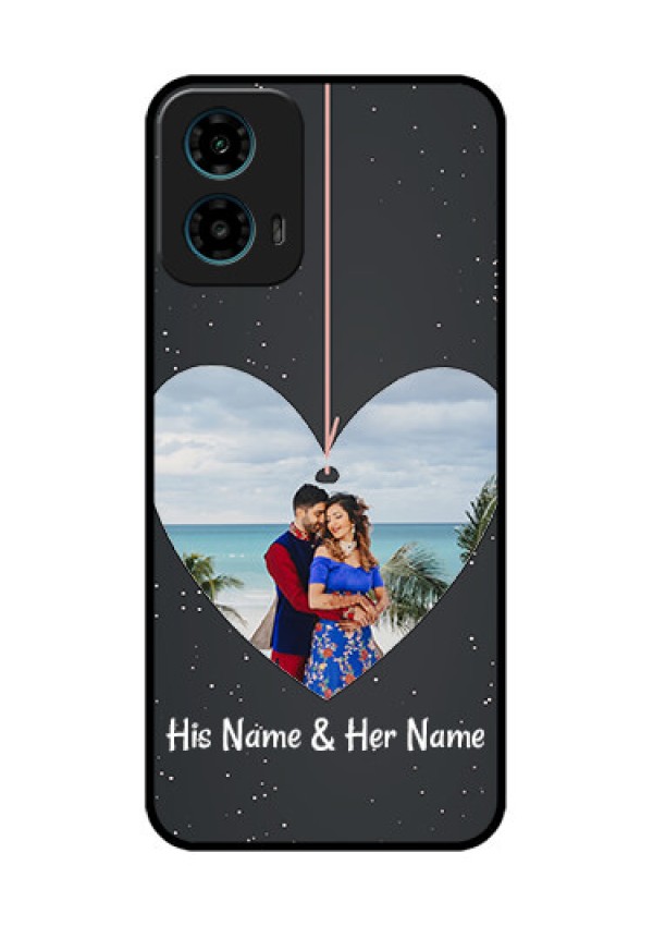 Motorola G34 5G Custom Glass Phone Case - Hanging Heart Design