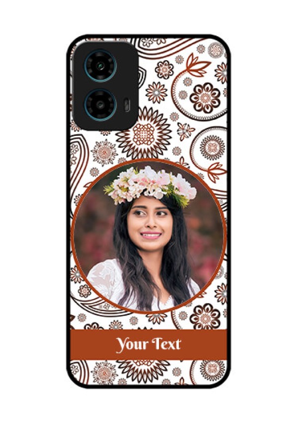 Motorola G34 5G Custom Glass Phone Case - Abstract Flower Design