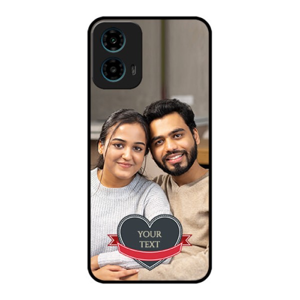 Motorola G34 5G Custom Glass Phone Case - Just Married Couple Design