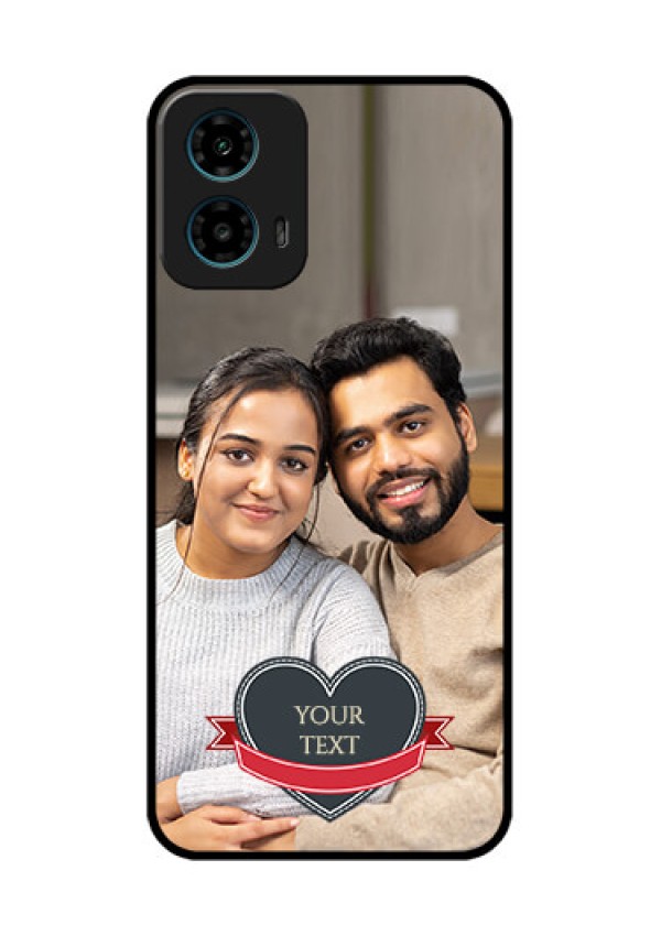 Motorola G34 5G Custom Glass Phone Case - Just Married Couple Design