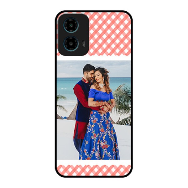 Motorola G34 5G Custom Glass Phone Case - Pink Pattern Design