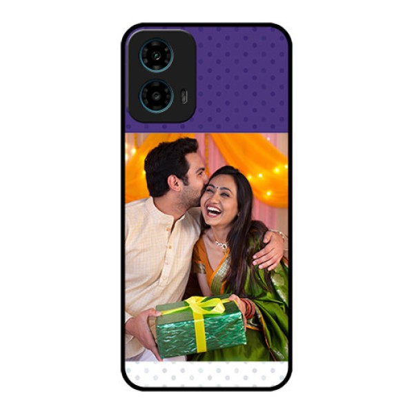 Motorola G34 5G Custom Glass Phone Case - Violet Colored Pattern Design Motorola G34 5G Custom Glass Phone Case - Violet Colored Pattern Design
