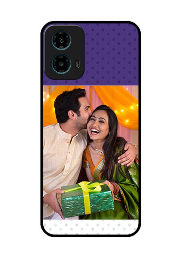 Motorola G34 5G Custom Glass Phone Case - Violet Colored Pattern Design