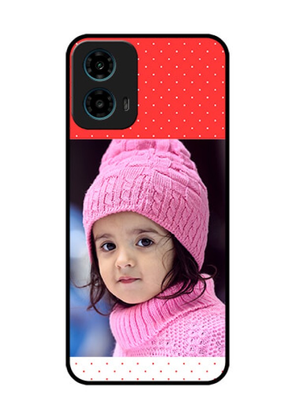 Motorola G34 5G Custom Glass Phone Case - Red Pattern Design