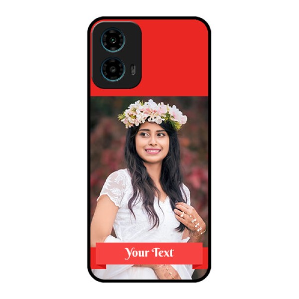 Motorola G34 5G Custom Glass Phone Case - Simple Red Color Design Motorola G34 5G Custom Glass Phone Case - Simple Red Color Design
