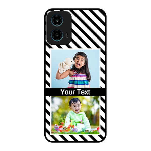 Motorola G34 5G Custom Glass Phone Case - Black And White Stripes Design Motorola G34 5G Custom Glass Phone Case - Black And White Stripes Design