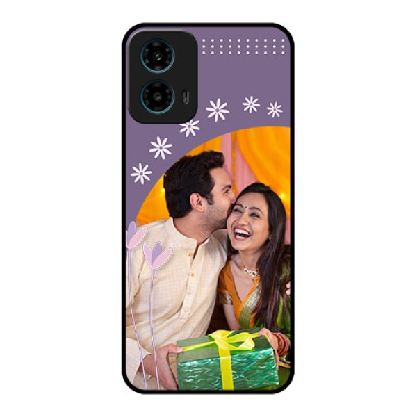 Motorola G34 5G Custom Glass Phone Case - Lavender Flowers Design