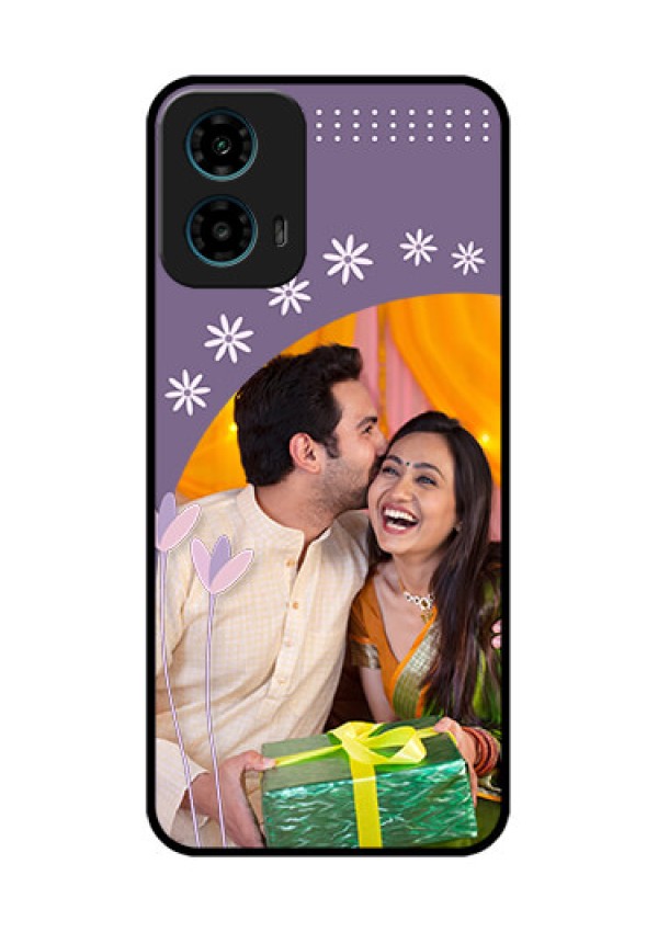 Motorola G34 5G Custom Glass Phone Case - Lavender Flowers Design