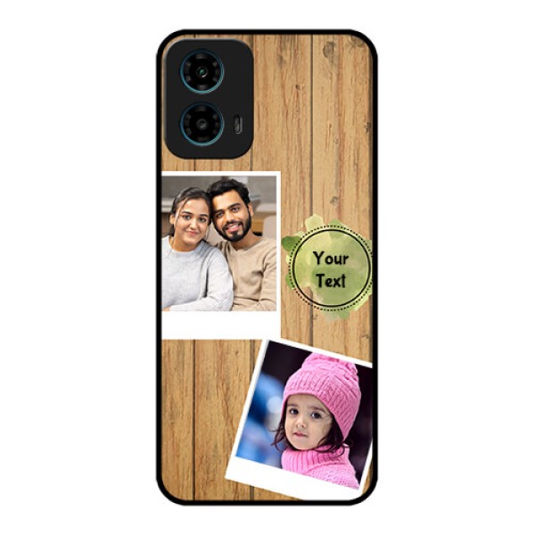 Motorola G34 5G Custom Glass Phone Case - Wooden Texture Design