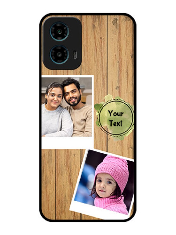 Custom Motorola G34 5G Custom Glass Phone Case - Wooden Texture Design