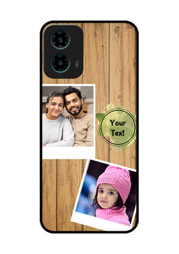 Motorola G34 5G Custom Glass Phone Case - Wooden Texture Design