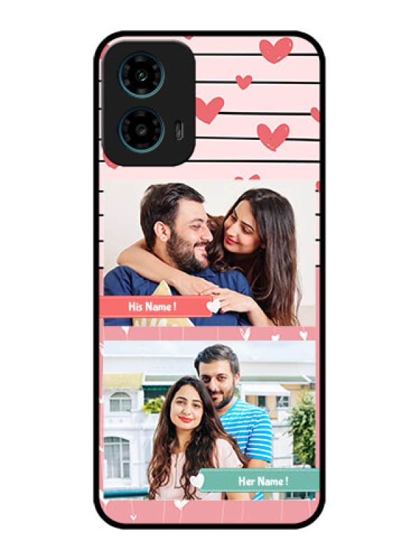 Custom Motorola G34 5G Custom Glass Phone Case - Photo With Heart Design