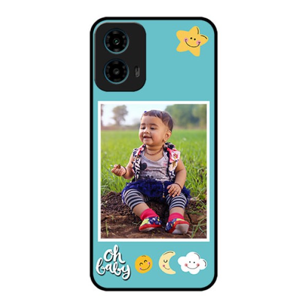 Motorola G34 5G Custom Glass Phone Case - Smiley Kids Stars Design Motorola G34 5G Custom Glass Phone Case - Smiley Kids Stars Design