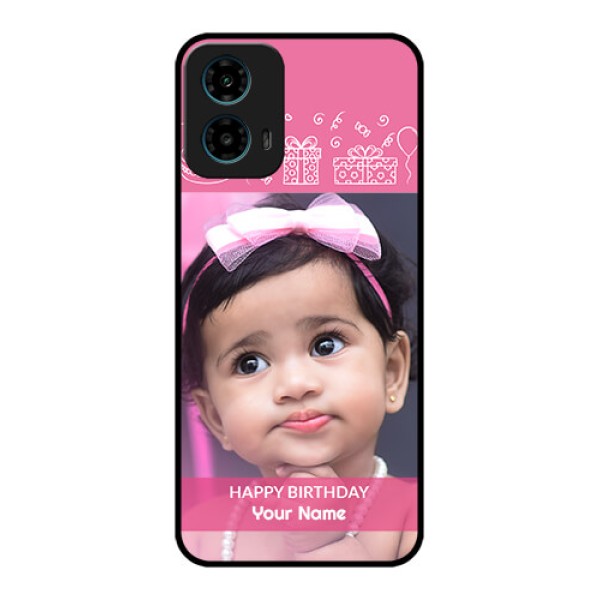 Motorola G34 5G Custom Glass Phone Case - With Birthday Line Art Design
