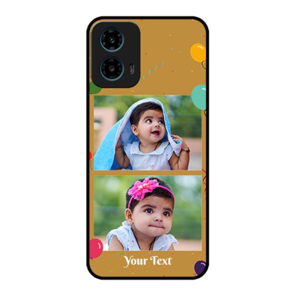 Motorola G34 5G Custom Glass Phone Case - Image Holder With Birthday Celebrations Design Motorola G34 5G Custom Glass Phone Case - Image Holder With Birthday Celebrations Design