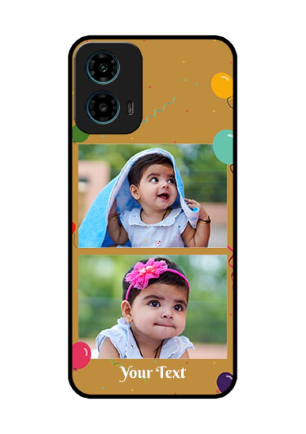 Motorola G34 5G Custom Glass Phone Case - Image Holder With Birthday Celebrations Design