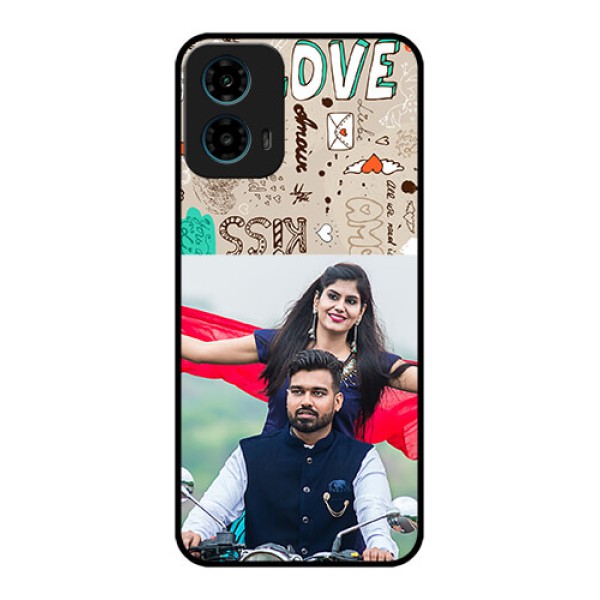 Motorola G34 5G Custom Glass Phone Case - Love Doodle Pattern