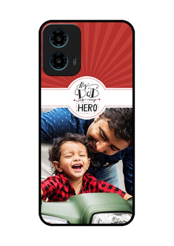 Motorola G34 5G Custom Glass Phone Case - My Dad Hero Design