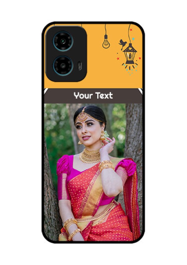Motorola G34 5G Custom Glass Phone Case - With Family Picture And Icons