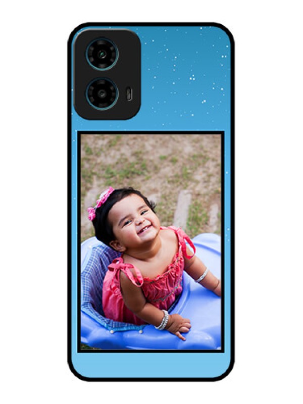 Custom Motorola G34 5G Custom Glass Phone Case - Wave Pattern Colorful Design