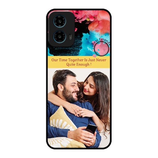 Motorola G34 5G Custom Glass Phone Case - Quote With Acrylic Painting Design