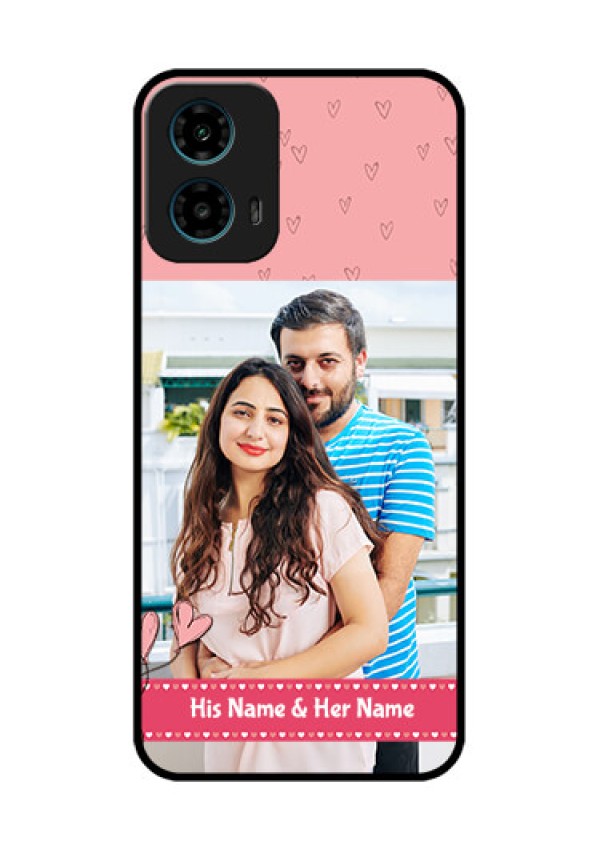 Motorola G34 5G Custom Glass Phone Case - Love Design Peach Color