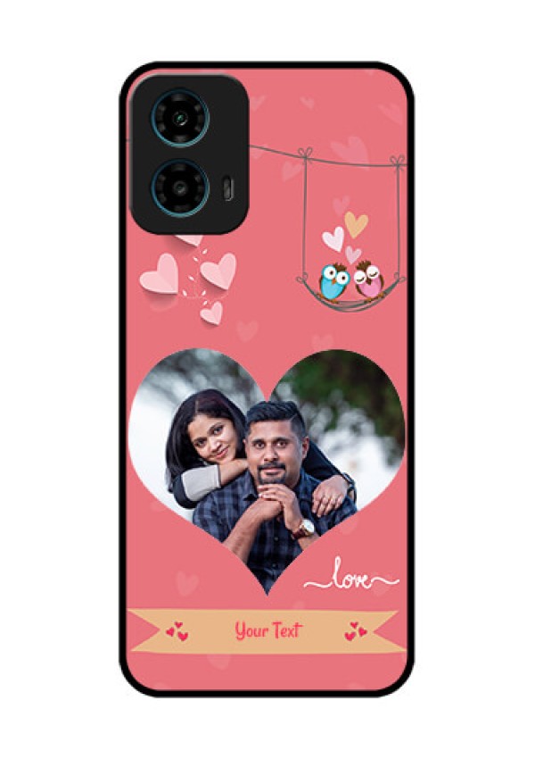 Motorola G34 5G Custom Glass Phone Case - Peach Color Love Design