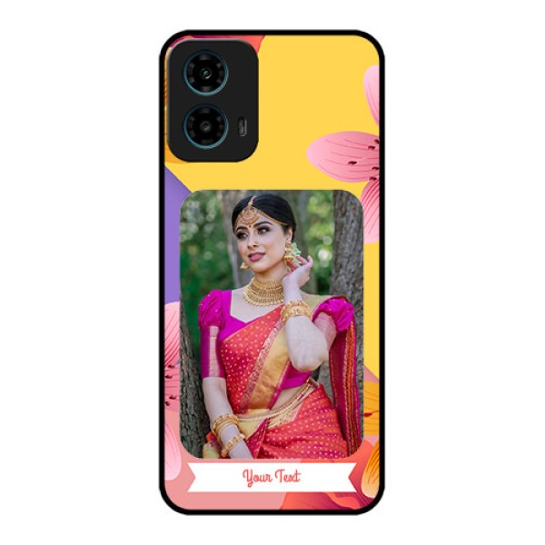 Motorola G34 5G Custom Glass Phone Case - 3 Image With Vintage Floral Design Motorola G34 5G Custom Glass Phone Case - 3 Image With Vintage Floral Design