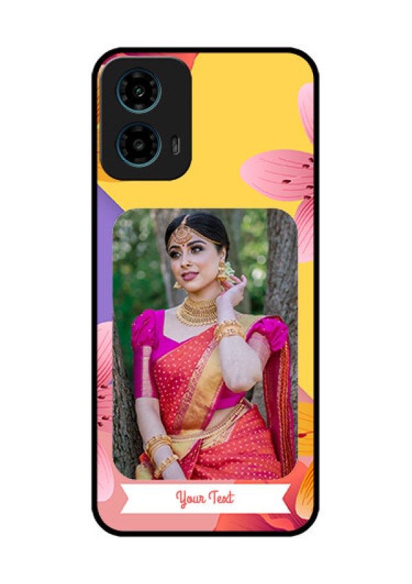 Motorola G34 5G Custom Glass Phone Case - 3 Image With Vintage Floral Design
