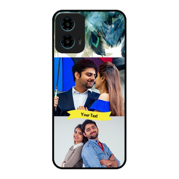 Motorola G34 5G Custom Glass Phone Case - Image With Boho Peacock Feather Design