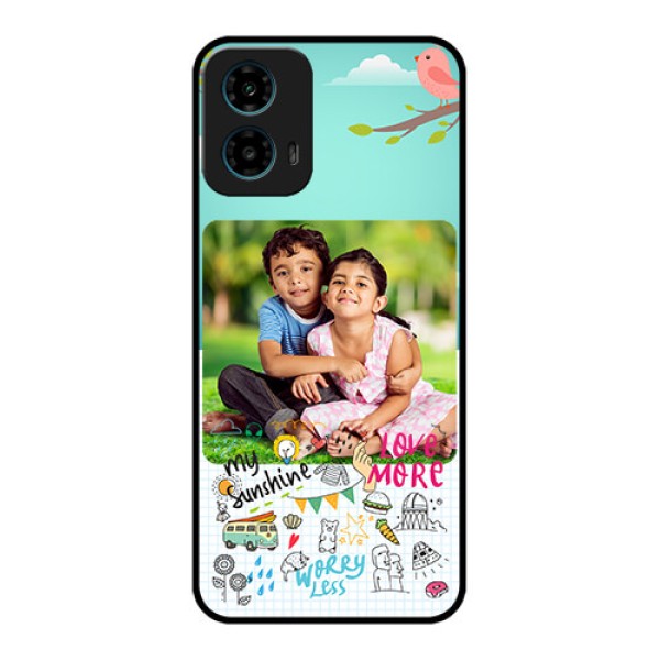 Motorola G34 5G Custom Glass Phone Case - Doodle Love Design