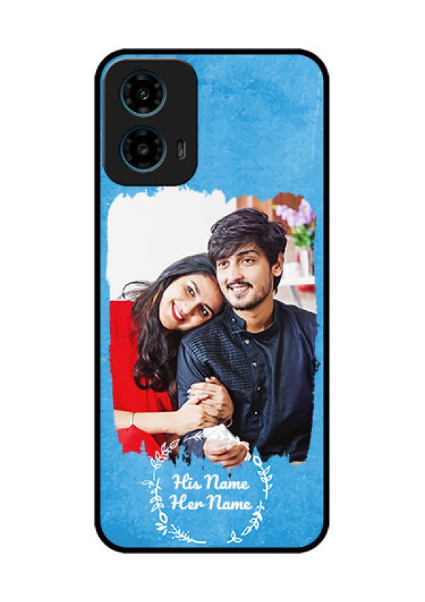 Motorola G34 5G Custom Glass Phone Case - Blue Color Vintage Design