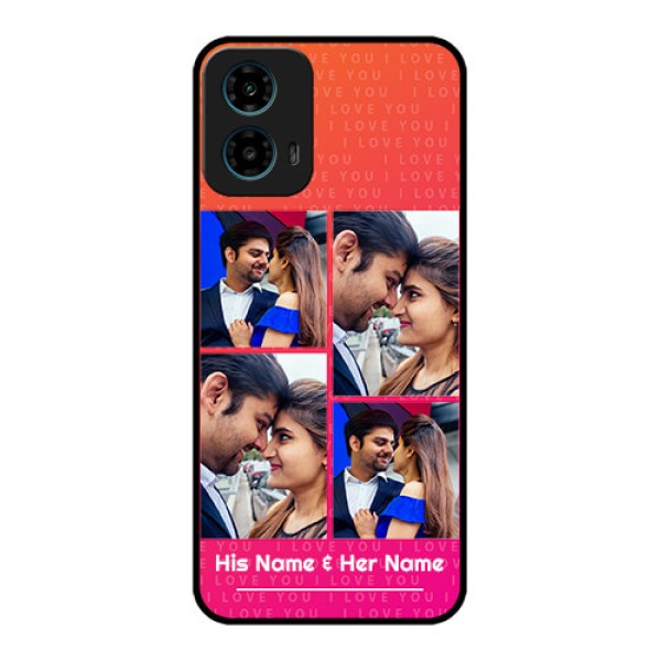Motorola G34 5G Custom Glass Phone Case - I Love You Pink Design Motorola G34 5G Custom Glass Phone Case - I Love You Pink Design