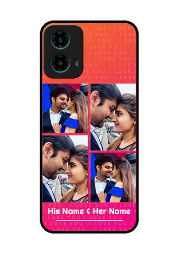 Motorola G34 5G Custom Glass Phone Case - I Love You Pink Design