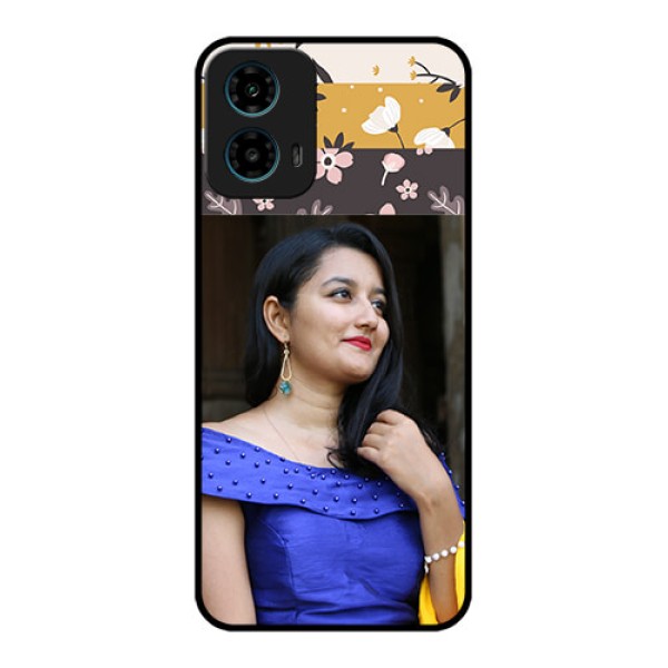 Motorola G34 5G Custom Glass Phone Case - Stylish Floral Design
