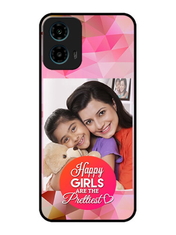 Custom Motorola G34 5G Custom Glass Phone Case - Abstract Triangle Design