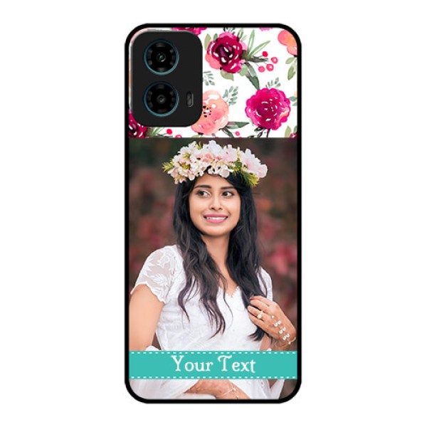 Motorola G34 5G Custom Glass Phone Case - Water Colors Floral Design Motorola G34 5G Custom Glass Phone Case - Water Colors Floral Design