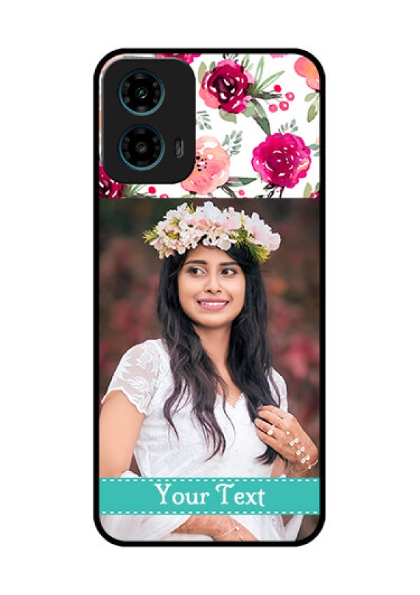 Motorola G34 5G Custom Glass Phone Case - Water Colors Floral Design
