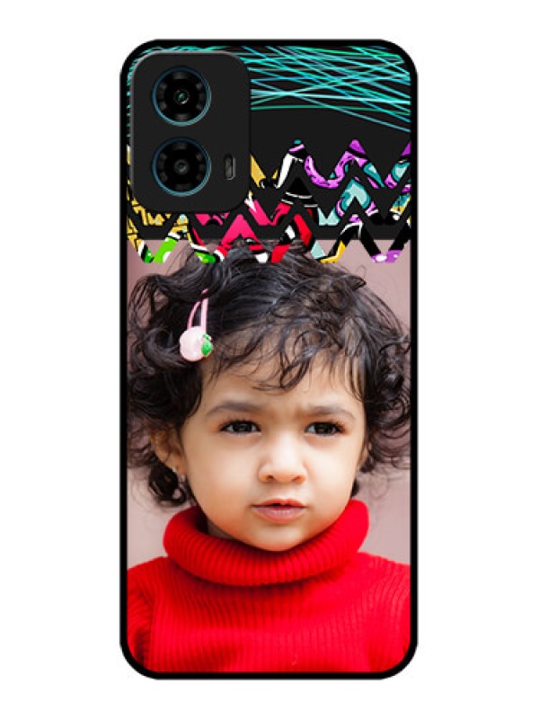 Custom Motorola G34 5G Custom Glass Phone Case - Neon Abstract Design