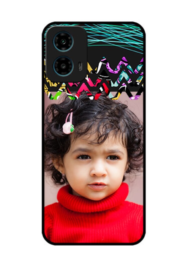 Motorola G34 5G Custom Glass Phone Case - Neon Abstract Design