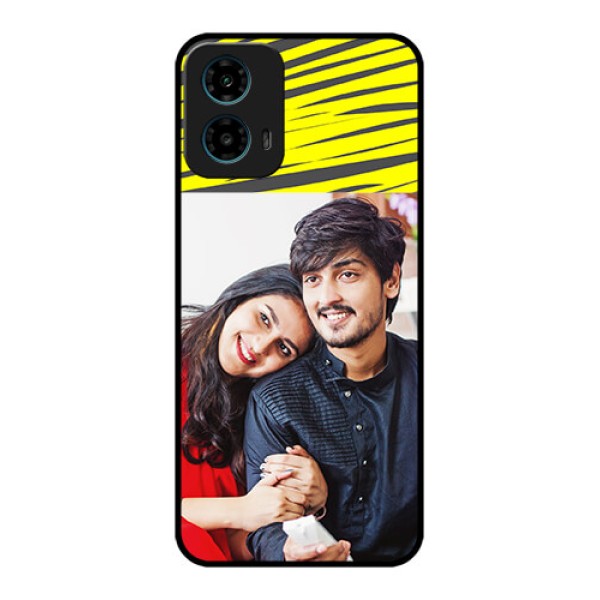 Motorola G34 5G Custom Glass Phone Case - Yellow Abstract Design Motorola G34 5G Custom Glass Phone Case - Yellow Abstract Design
